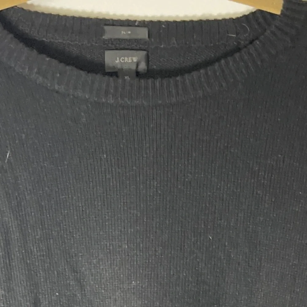J.Crew Navy Blue Crewneck Merino Wool Sweater with Elbow Patches‎